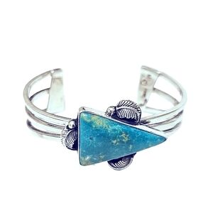 Vintage Navajo Melvin Chee Sterling Silver and Turquoise Cuff Bracelet